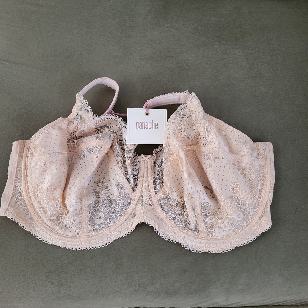 Panache Clara Full Cup Bra 7255 Underwired Non-Padded, Size 34J, Nude colour,New